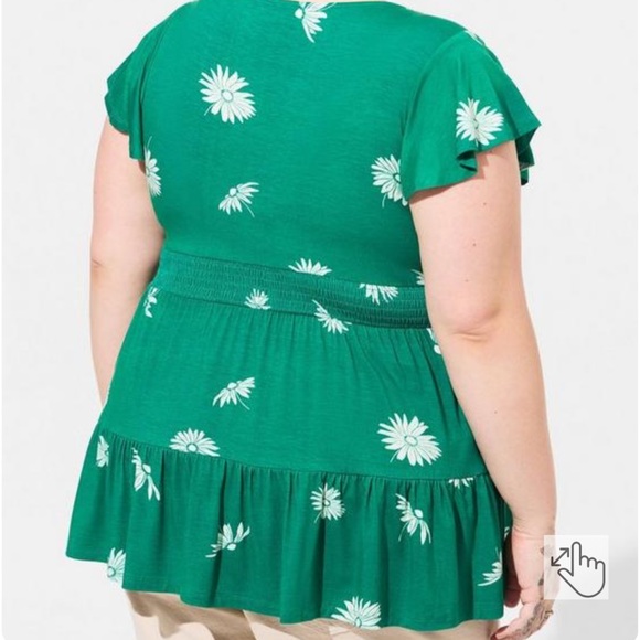 Plus TORRID Super Soft Tie Front Keyhole Babydoll Top 1X - Picture 3 of 7